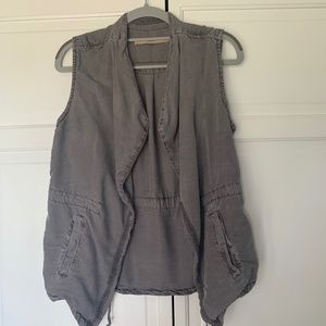Max Jeans‎ Tencil Grey Cinch Vest Size XS
